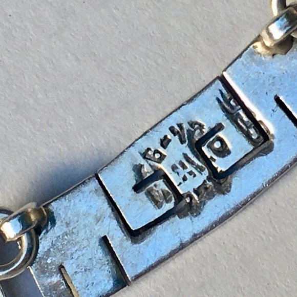 Vintage Signed Mexico Sterling Choker Bracelet Earrings Set - Picture 6 of 8